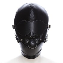 Milk coated full nose latex headgear sex restraint headgear sex mask open eye plug sex leather mask