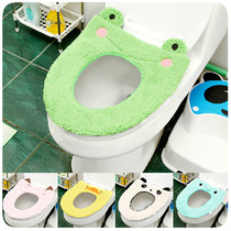 Cartoon cute autumn winter thickened plush home universal toilet cushion toilet cover for children to sit and poop and stick style