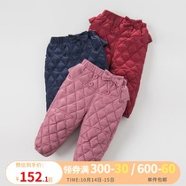 David Bella girls down pants winter baby double thick warm down down can be worn outside pants