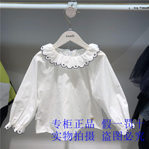Annil ANEL childrens clothing counter 2021 autumn girl lapel long sleeve top XG131788