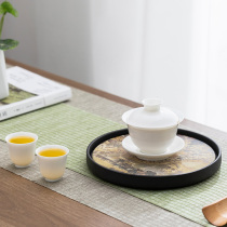 White Porcelain Cover Bowl Tea Cup Single Three-only Tea Bowl Not hot-hand ceramic high-end goat fat jade craftsmans Jiaodized tea set