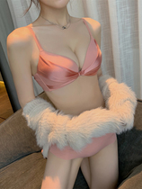 Sexy front buttoned underwear Female small breasts Thickening Thicken without steel ring Closeted Breast Girl Bra Hood Suit Summer