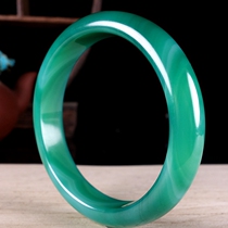 Studio release rare peacock blue 59 inner diameter agateclosed moon mimosajade bracelet hz01119