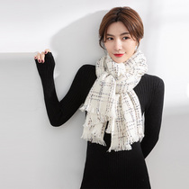 Shanghai story official flagship store counter the same small fragrant style fashion plaid cashmere scarf female winter thick warm