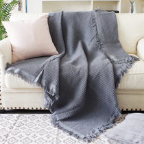 Solid color simple modern sofa cover fabric dust cover Sofa towel full cover sofa blanket cotton thread cushion Double single