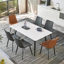 Dining table and chair thickened telescopic rock board table multifunctional home Western restaurant table dining retro family rental room