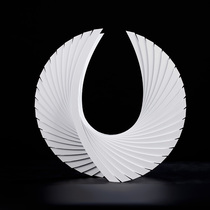 Acrylic pure white splicing abstract modern sculpture layers of ornaments Hotel lobby front desk Restaurant Home