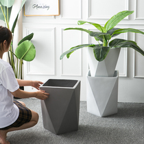 MimeHome Nordic Magnesium mud on floor large flower pot special Living room Modern room Soft in fashion Geometric Square