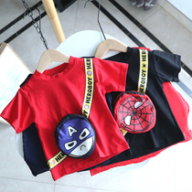 Clearance Summer New Cartoon League of Legends Spider-Man Cape detachable cloak baby short sleeve 1327
