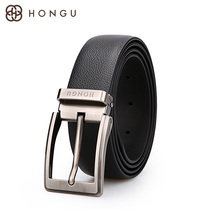 Red Valley pin buckle belt mens casual head layer cowhide young and middle-aged leather belt mens leather fashion tide jeans belt