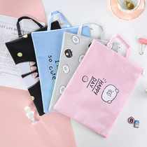 Korean stationery cute handheld Oxford Buven pieces bag A4 students with large capacity zipped canvas information Archives