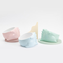 Cat Food Bowl Pet Ceramic Bowl Slippy Bowl Bowl of Pulp - Wuri Animal Series Dinosaur Bowl