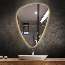Smart bathroom mirror with light defogging water drop art mirror wall-mounted bathroom custom irregular shaped mirror