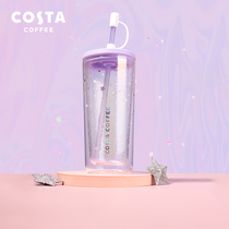 COSTA Big Capacity Straw Cup Lady High Face Value Cup Double insulation glass Cup Adult portable with hand cup