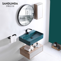 Nordic simple wall sink basin cabinet round mirror combination bathroom washbasin basin cupboard personalized sink