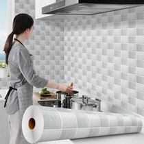 Thickened waterproof high temperature resistant tile stickers kitchen anti-oil cabinet table top furniture retouching wall paper self-adhesive wallpaper