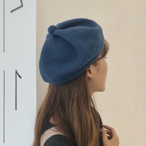 Japan and South Korea wild wool beret childrens autumn and Winter cute painter hat Winter solid color pumpkin hat octagonal hat tide