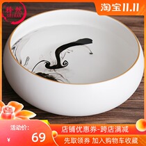 Large ceramic pen wash antique adult tea washing brush white porcelain Calligraphy traditional Chinese painting water pyrite crafts four treasures