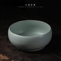 Jiangnan past Ruyao tea washing cup washing household large extra large ceramic Kung Fu tea with water bowl Japanese cup washing built-in water