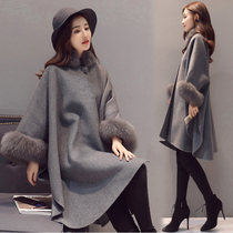 Cloak fur coats women in the middle of a 2020 autumn winter new Korean version loose 100 hitchhiking individuality wool