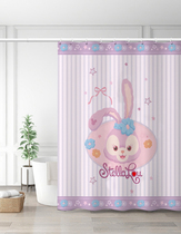 Cute Cartoon Bath Curtain Shower Room Shelter Curtain Toilet Bathroom Thickened Polyester Waterproof Cloth Curtain Free of perforated sleeves