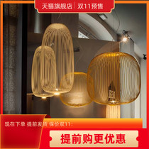 Nordic post-modern dining room living room dining bar line bird cage decoration chandelier modern simple creative personality lamp