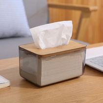 Tissue box creative high-grade light luxury home living room drawing paper napkin tissue storage box ins transparent net red