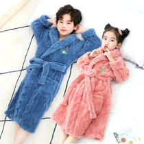 The Boys Fall Winter Thickness of Coral Velvet Long Pajamas Girl in 2022 new flannel home suit