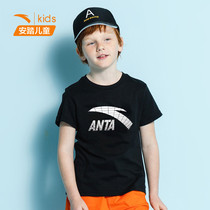 Anta childrens short-sleeved sports T-shirt boys clothing 2021 summer new middle school students half-sleeved boy cotton t