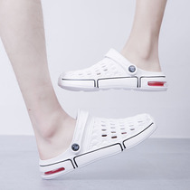 Hole shoes mens sandals men and women couples sandals Baotou summer cool half slippers non slip White Doctor Nurse shoes