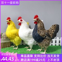 Simulation hen animal model standing hen feather toy doll crafts chicken ornaments supermarket decoration props