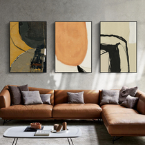 Hand-painted oil painting abstract black and white light luxury triple living room sofa background wall decorative painting modern restaurant porch hanging painting