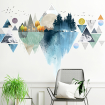 Wall Patch Mountain Peak Scenery Personality Triangle Geometric Pattern Nordic Background Wall Paper Stickup Office Wall Trim