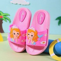 Little princess cartoon childrens slippers integrated silent mermaid slippers girls anti-odor little girl