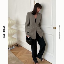 SOTHEA 21 new single-row collarless casual blazer