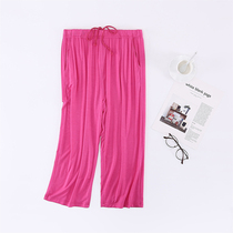 Womens summer shorts Capri pants thin loose modal home pants pajama pants can be worn outside plus size elastic waist lace