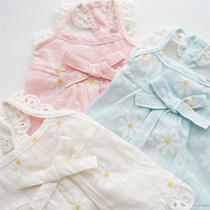 Pet cat dog clothes clear and thin style new harness daisy cotton material VIP teddy Bebear Yorkshire