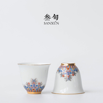 Thirty-year sea water river cliff tea cup tea cup ceramic household kung fu tea set individual cup owner single cup tea cup