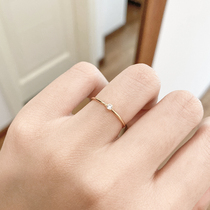 Cabbage price American 14k gold super mini zircon ins single diamond fine ring cold wind joint ring for women