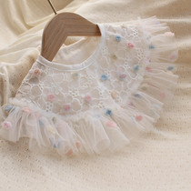 Original 21 years of spring silk new baby bib bib lace princess blouse dinner pocket yarn skirt cute little skirt