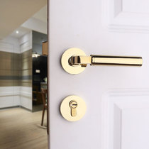 Ythyme Golden Light Lavish Bedroom Door Lock American Interior Room Door Handle Brief Silent Black Split Lock