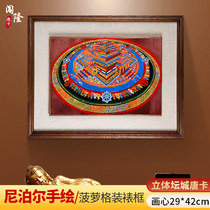 Trespass Cubist City Donka 3D Xuanguan Living room decoration hanging painting Nepali hand sketching gold Hidden Hanging Paintings