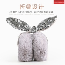 2021 New bow earmuffs winter travel colorful luminous foldable removable ear bag plush ear warm