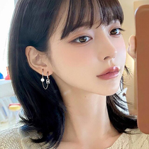 s925 silver letter H double ear button female minimalist design sensfeel multi earrings earrings Ins small crowddesign 2020 new wave