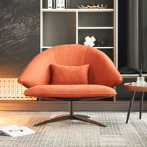 Single casual sofa leather art chair simple living room balcony lazy back chair Italian Net red fabric Milan chair