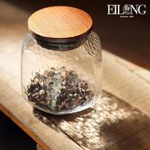 Good pot Taiwan Yilong Japanese hammer pattern heat-resistant glass sealed tank tea tank storage tank storage tank