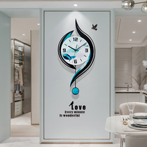 Modern simple clock wall clock living room atmospheric personality creative fashion mute Nordic home light luxury art clock