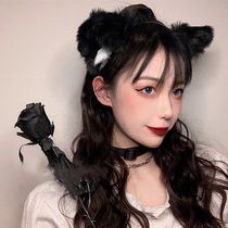 Furry cat ear hair hoop dark Loli headgear girl cosplay photo props hair accessories headband