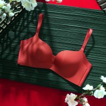 Red lingerie female wedding bride suit Benlife New Year small breasts Poly Breast resistant Drooping No Steel Ring Bra Hood