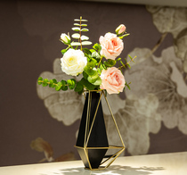 Modern Light Luxury Home Geometric Metal Ornament Template Room Living Room Decor Soft Ornament Craft Vase